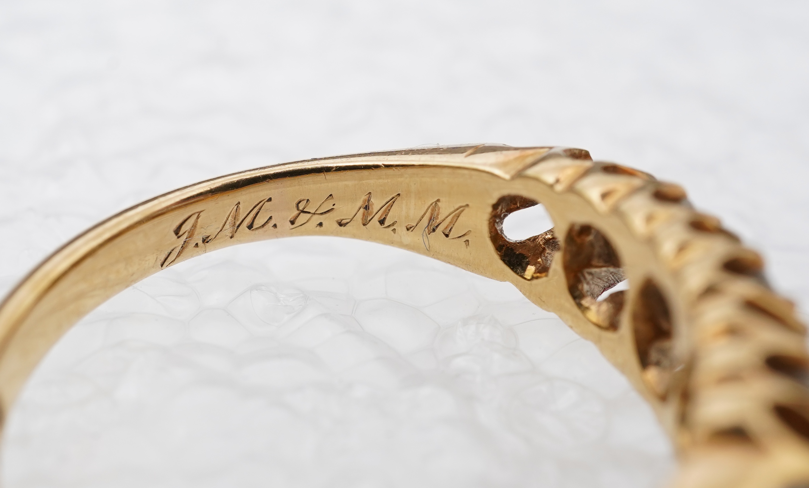 An Edwardian five-stone diamond ring, circa 1903